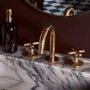 Unlacquered Brass 3 Hole Bathroom Faucet - bathroom faucet AzulSouk