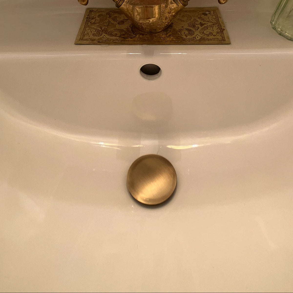 unlacquered brass bathroom sink drain