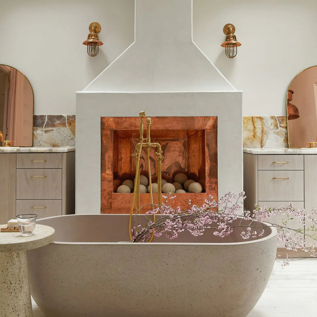 unlacquered brass freestanding bathtub filler