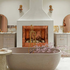 unlacquered brass freestanding bathtub filler