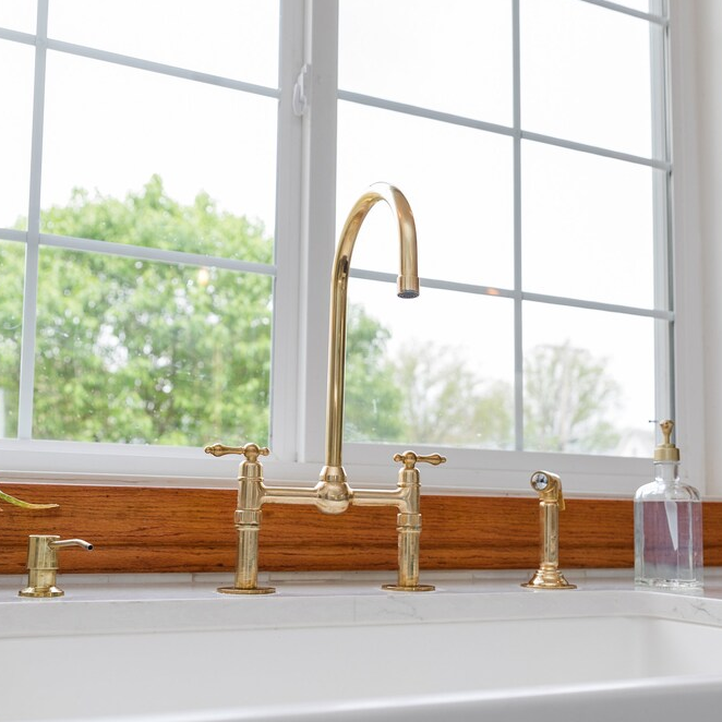 Aged Unlacquered Brass Faucet-zoom-