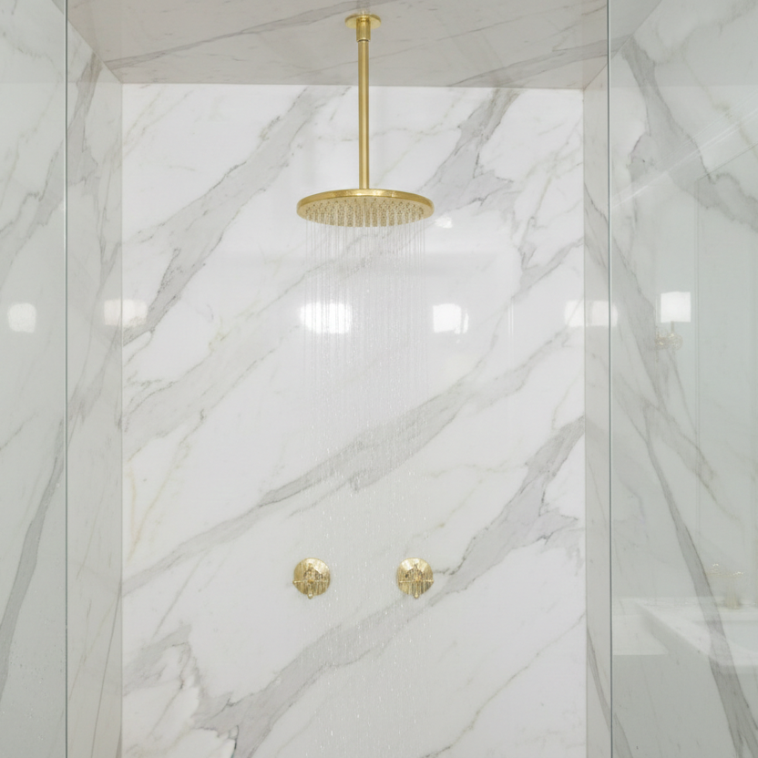 unlacquered brass shower head - azulsouk