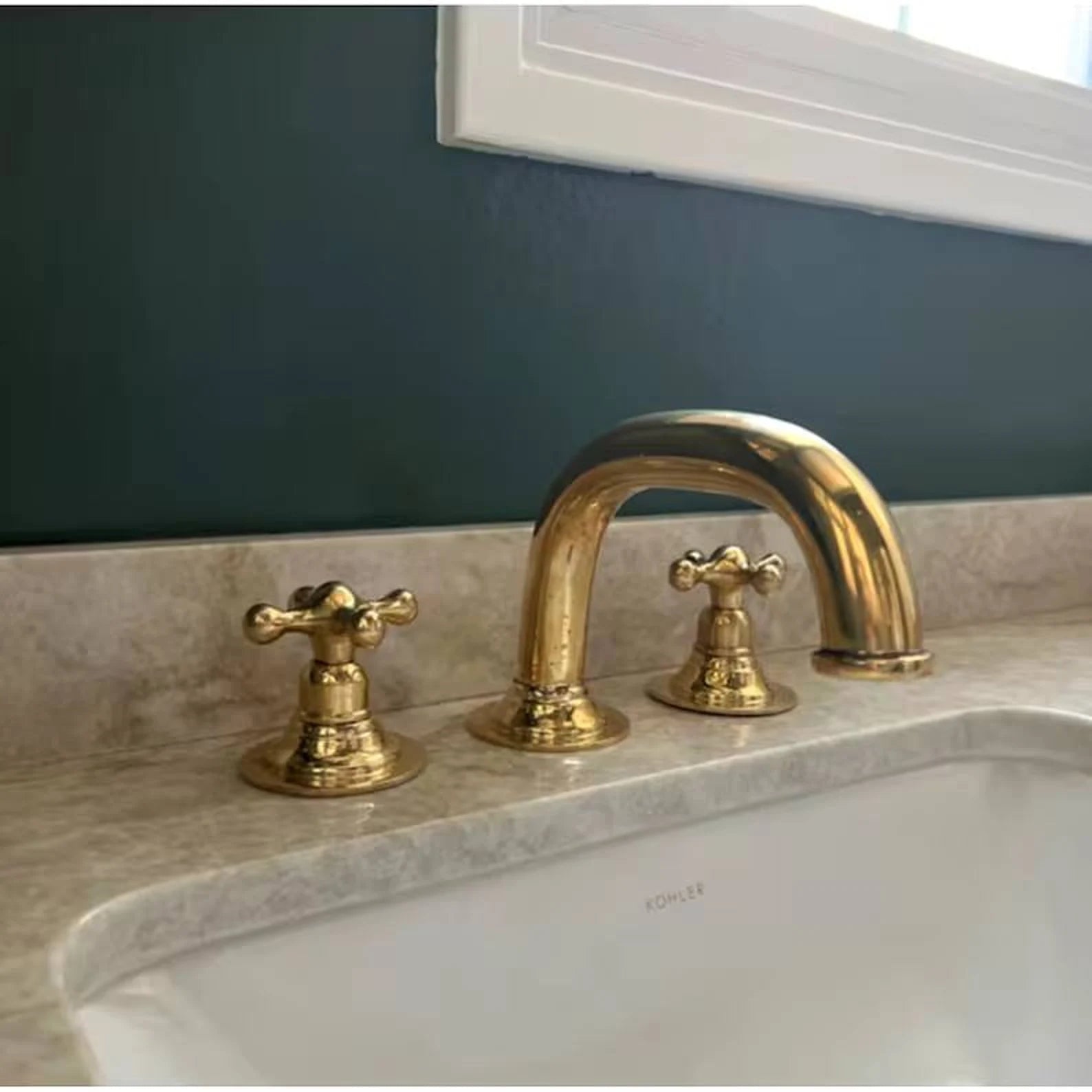 Unlacquered Brass Deck Mounted Faucet - bathroom faucet AzulSouk