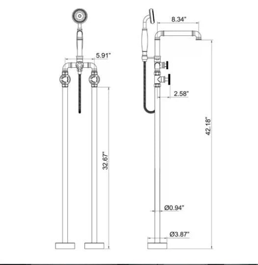 Unlacquered Brass Tub Filler-zoom-