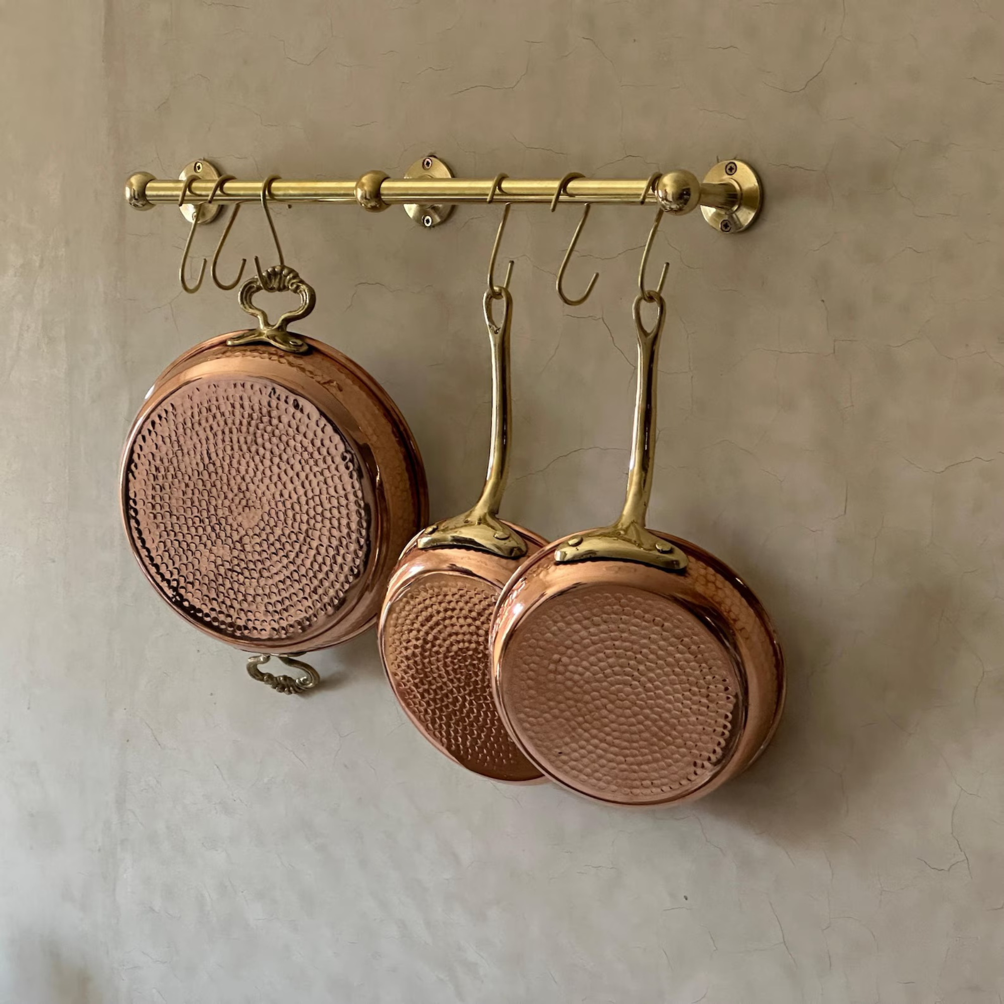 brass pot rack with S hooks