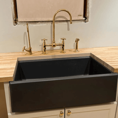 Unlacquered Brass Kitchen 8" Bridge Faucet SET - bridge faucet AzulSouk