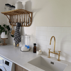 Unlacquered Brass Kitchen 8" Bridge Faucet Set - bridge faucet AzulSouk
