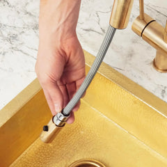 unlacquered brass kitchen faucet  single hole