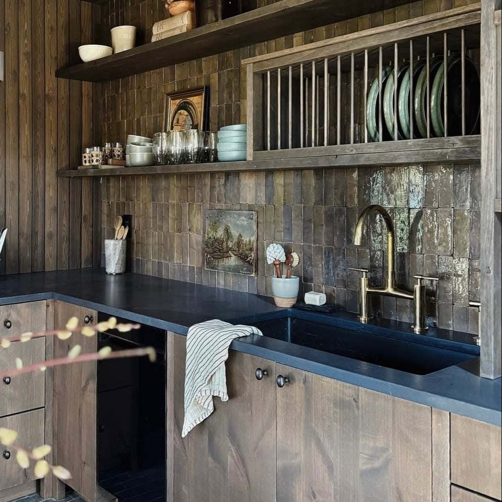 unlacquered brass kitchen faucet with sprayer