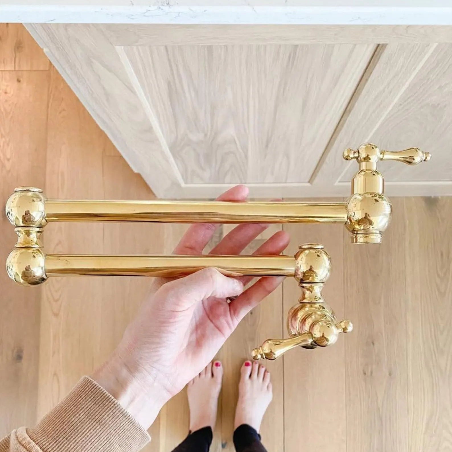 Unlacquered Brass Pot Filler - kitchen faucet AzulSouk