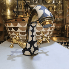 Unlacquered Brass & Resin Single Hole Vanity Faucet - bathroom faucet AzulSouk