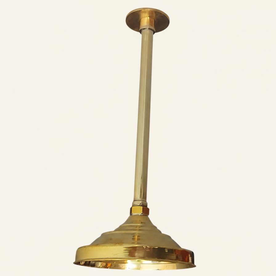 Unlacquered brass showerhead Ceiling mounted | azulsouk.com