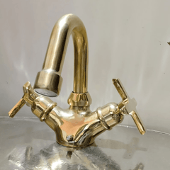 Unlacquered Brass Single Hole Sink Faucet - bathroom faucet AzulSouk