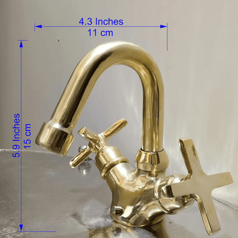 Unlacquered Brass Single Hole Sink Faucet-zoom-