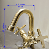 Unlacquered Brass Single Hole Sink Faucet - bathroom faucet AzulSouk