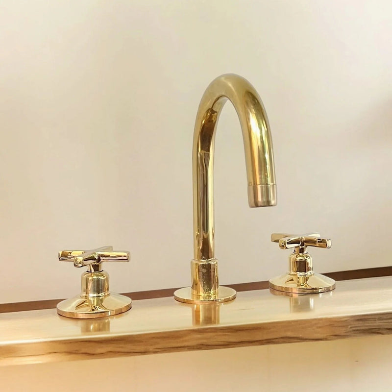 Unlacquered Brass Sink Bathroom Faucet-zoom-