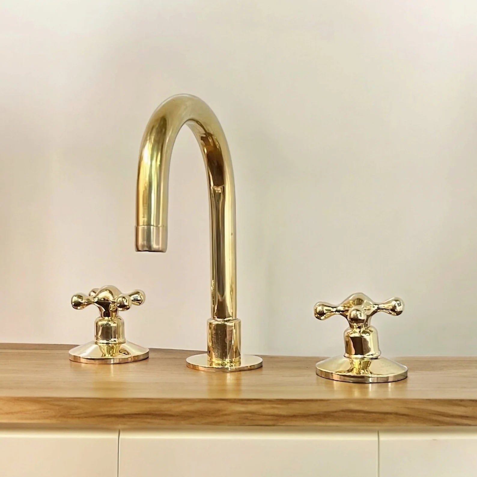 Unlacquered Brass Sink Bathroom Faucet - bathroom faucet AzulSouk