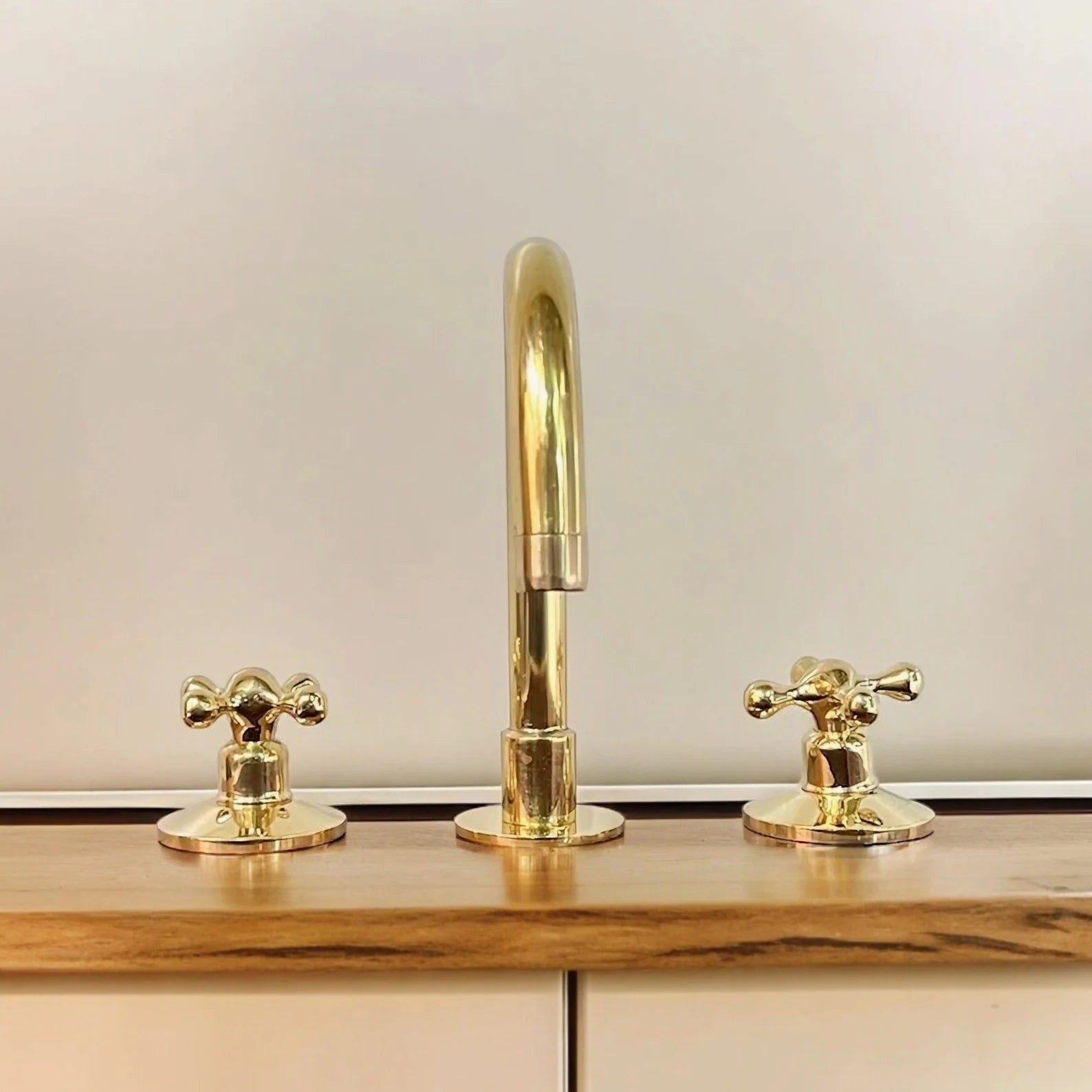 Unlacquered Brass Sink Bathroom Faucet - bathroom faucet AzulSouk