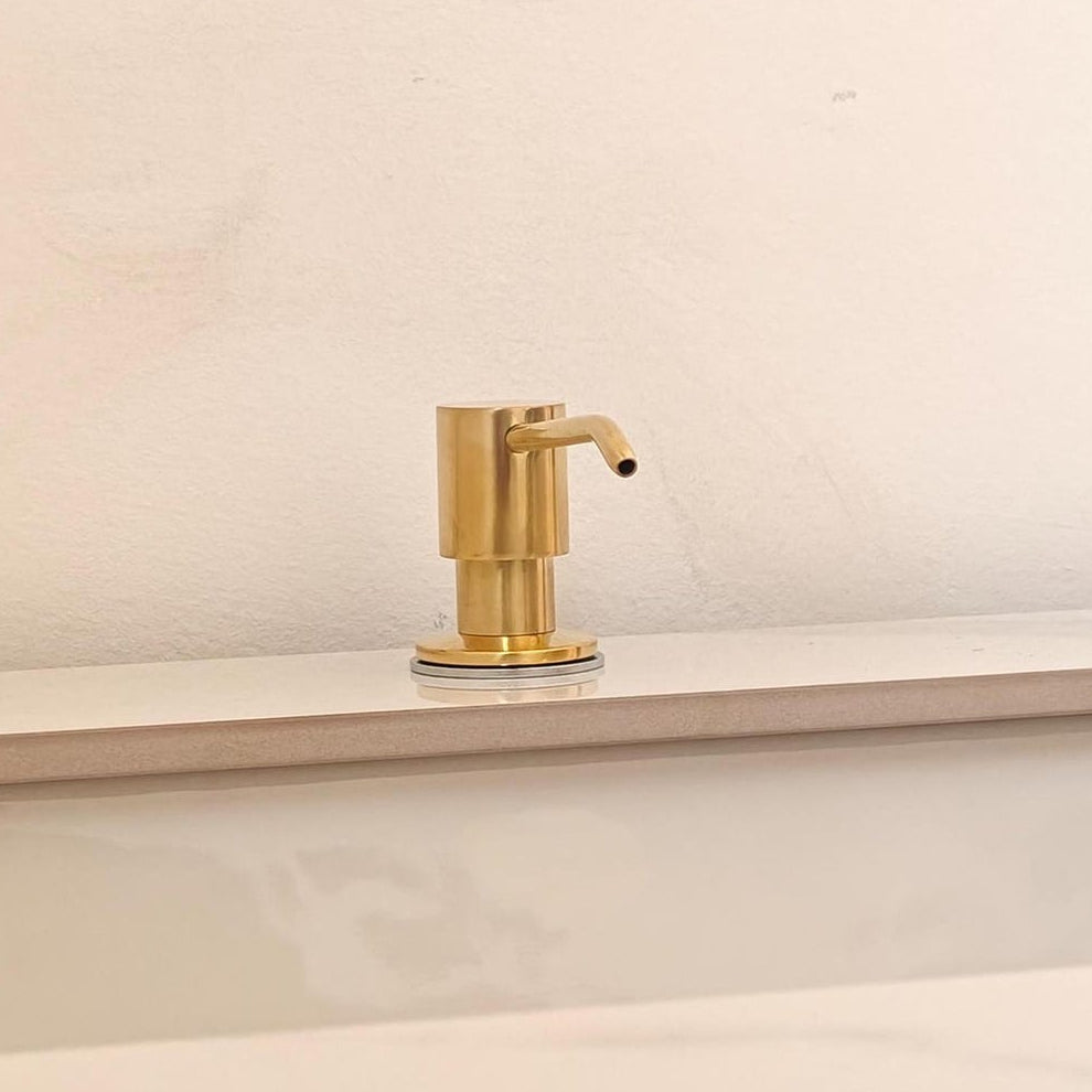 unlacquered brass saop dispenser