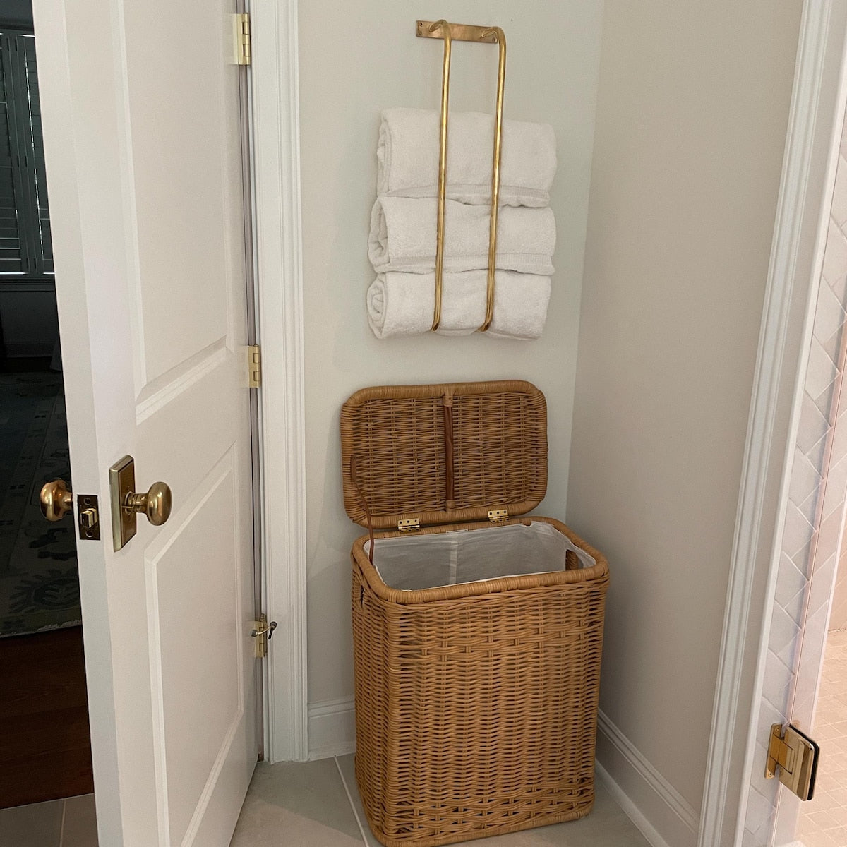 Unlacquered Brass Towel Rod Hanger-zoom-4