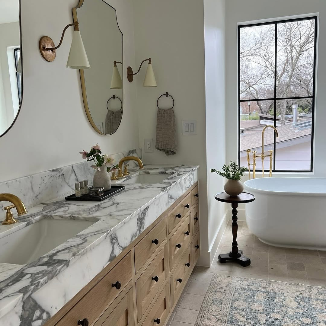 Unlacquered Brass 3 Hole Vanity Faucet-zoom-2