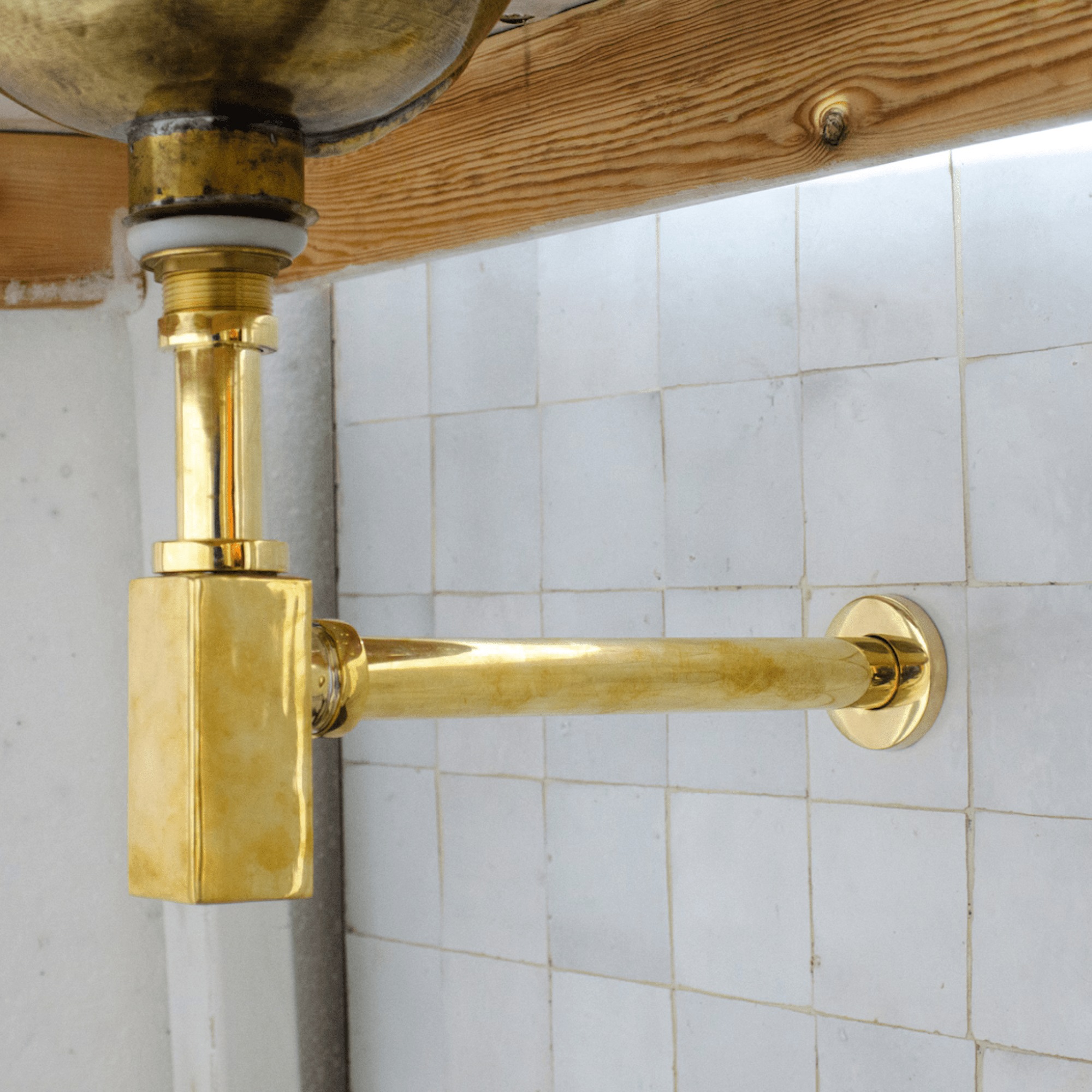 Unlacquered Solid Brass P Trap - drains and hardware AzulSouk