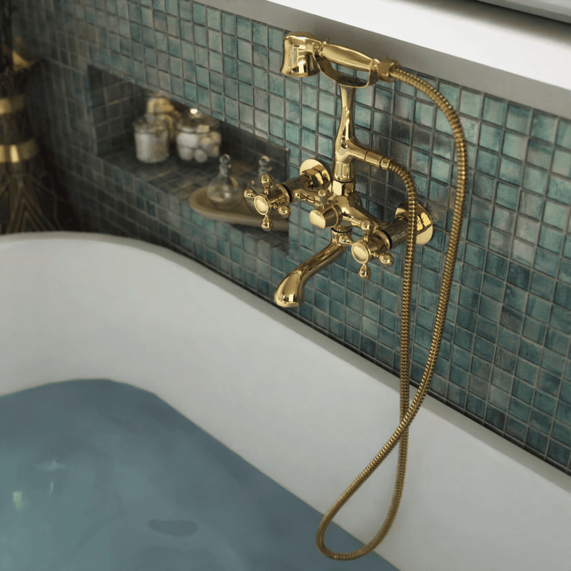 Unlacquered Solid Brass Telephone Tub Filler-zoom-