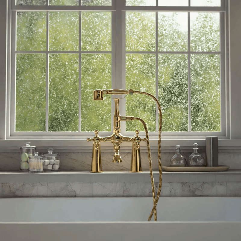Unlacquered Solid Brass Telephone Tub Filler-zoom-