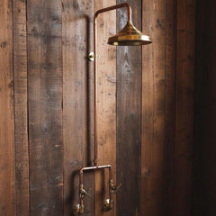 Unlacquered solid copper shower system
