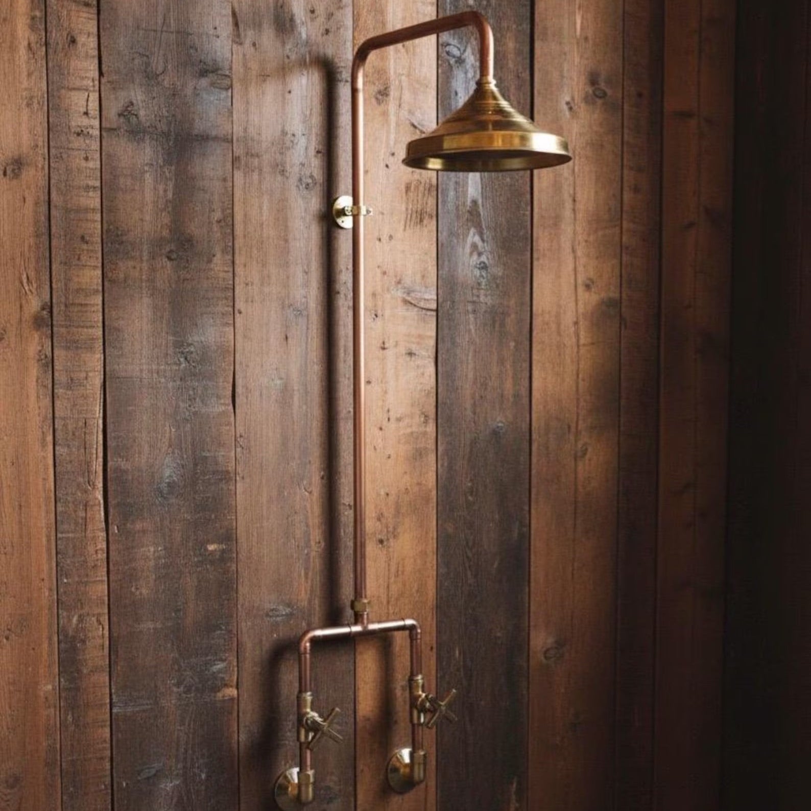 Unlacquered solid copper shower system