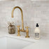 unlaquered brass bridge faucet