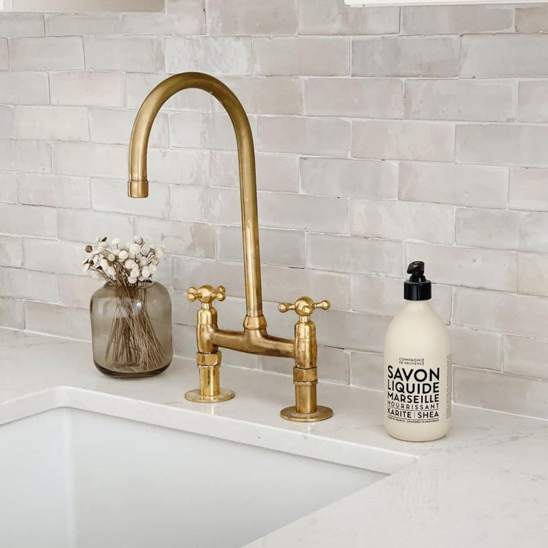 Unlaquered Brass Kitchen Sink Faucet-zoom-