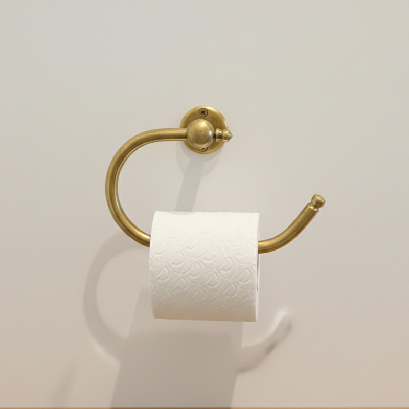 Vintage Brass Toilet Paper Holder-zoom-